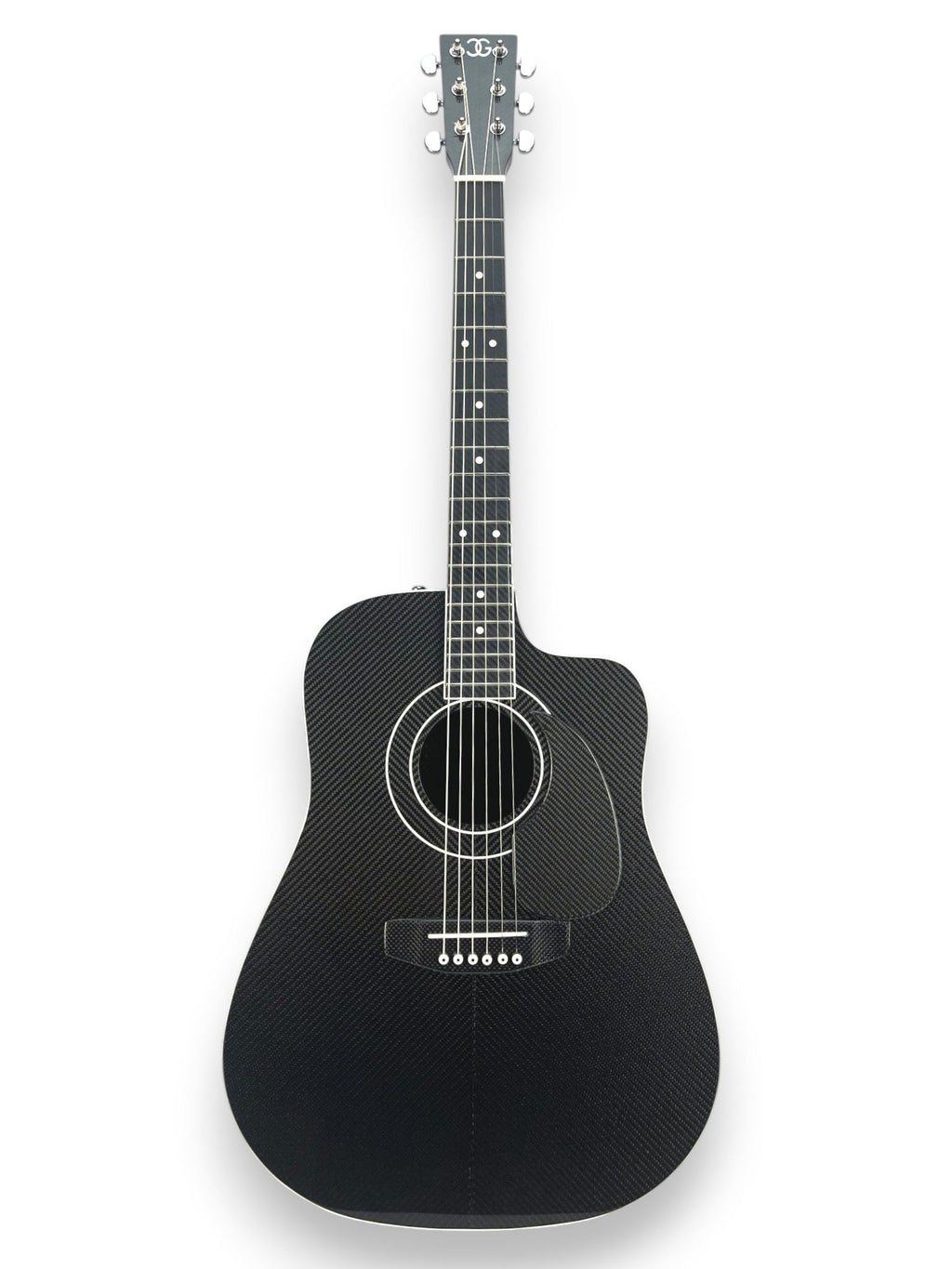 Dreadnought Cutaway Carbon Fiber Acoustic Guitar Front Side Chevron Pattern V pattern  - Heritage Series - Professional Performance
