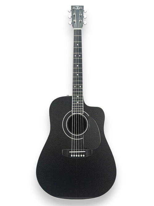 Dreadnought Cutaway Carbon Fiber Acoustic Guitar Front Side Chevron Pattern V pattern  - Heritage Series - Professional Performance