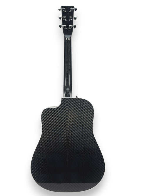 Dreadnought Cutaway Carbon Fiber Acoustic Guitar Back Side Chevron Pattern V pattern  - Heritage Series - Professional Performance