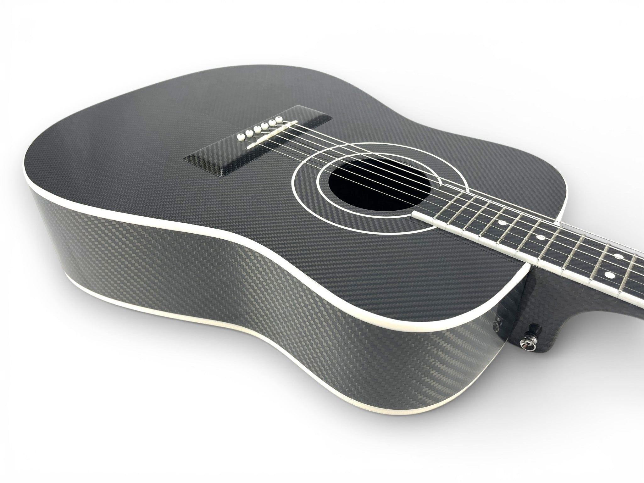Dreadnought Carbon Fiber Acoustic Guitar Front Side Chevron Pattern V pattern Twill Weave  - Heritage Series - Professional Performance