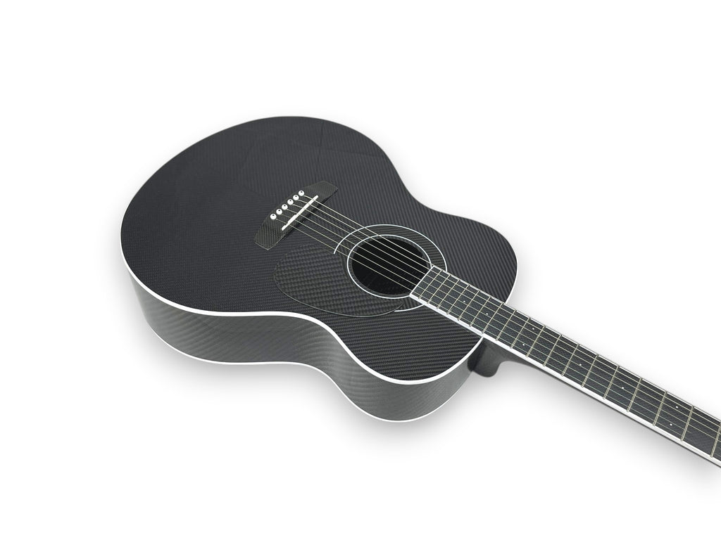 Grand Auditorium Carbon Fiber Acoustic Guitar Front Side Detail Bookmatched Chevron Pattern Guitar bridge Backguard   - Heritage Series - Professional Performance