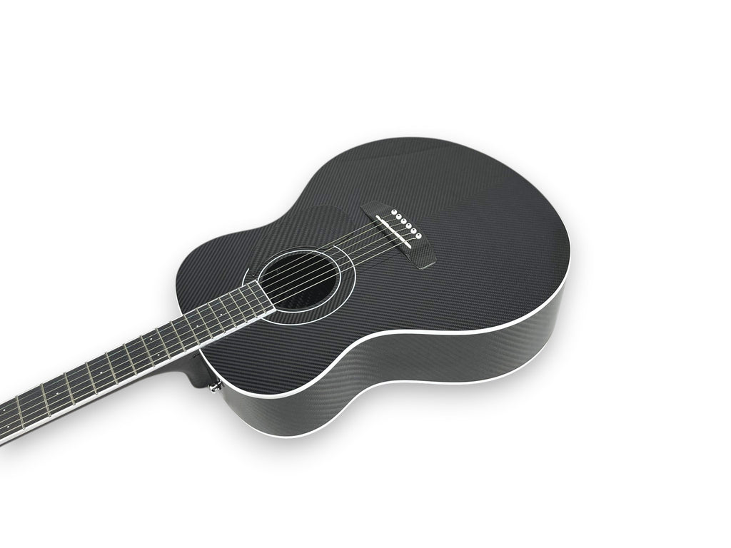 Grand Auditorium Carbon Fiber Acoustic Guitar Front Side Detail Bookmatched Chevron Pattern Guitar bridge Backguard   - Heritage Series - Professional Performance