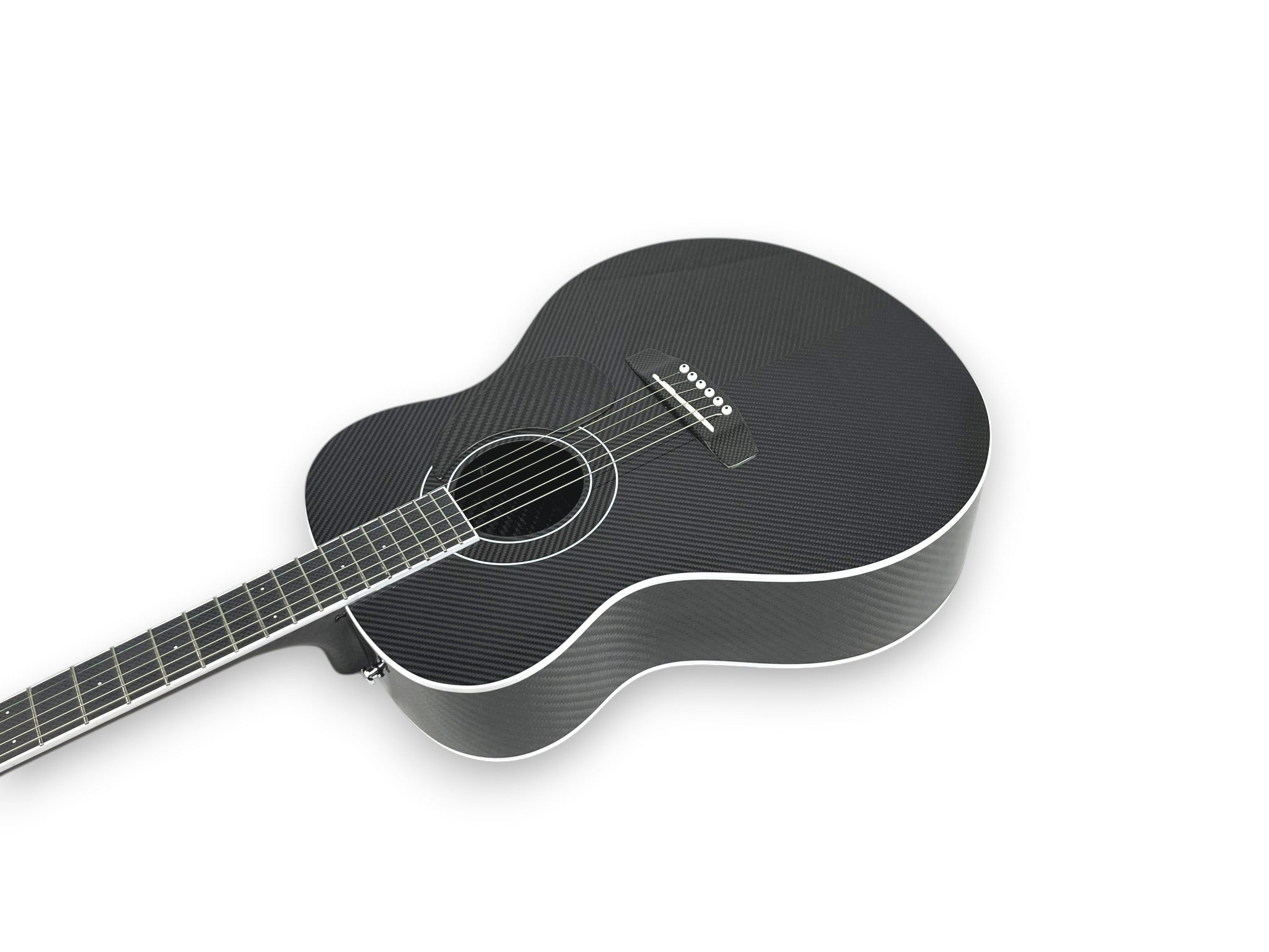 Grand Auditorium Carbon Fiber Acoustic Guitar Front Side Detail Bookmatched Chevron Pattern Guitar bridge Backguard   - Heritage Series - Professional Performance