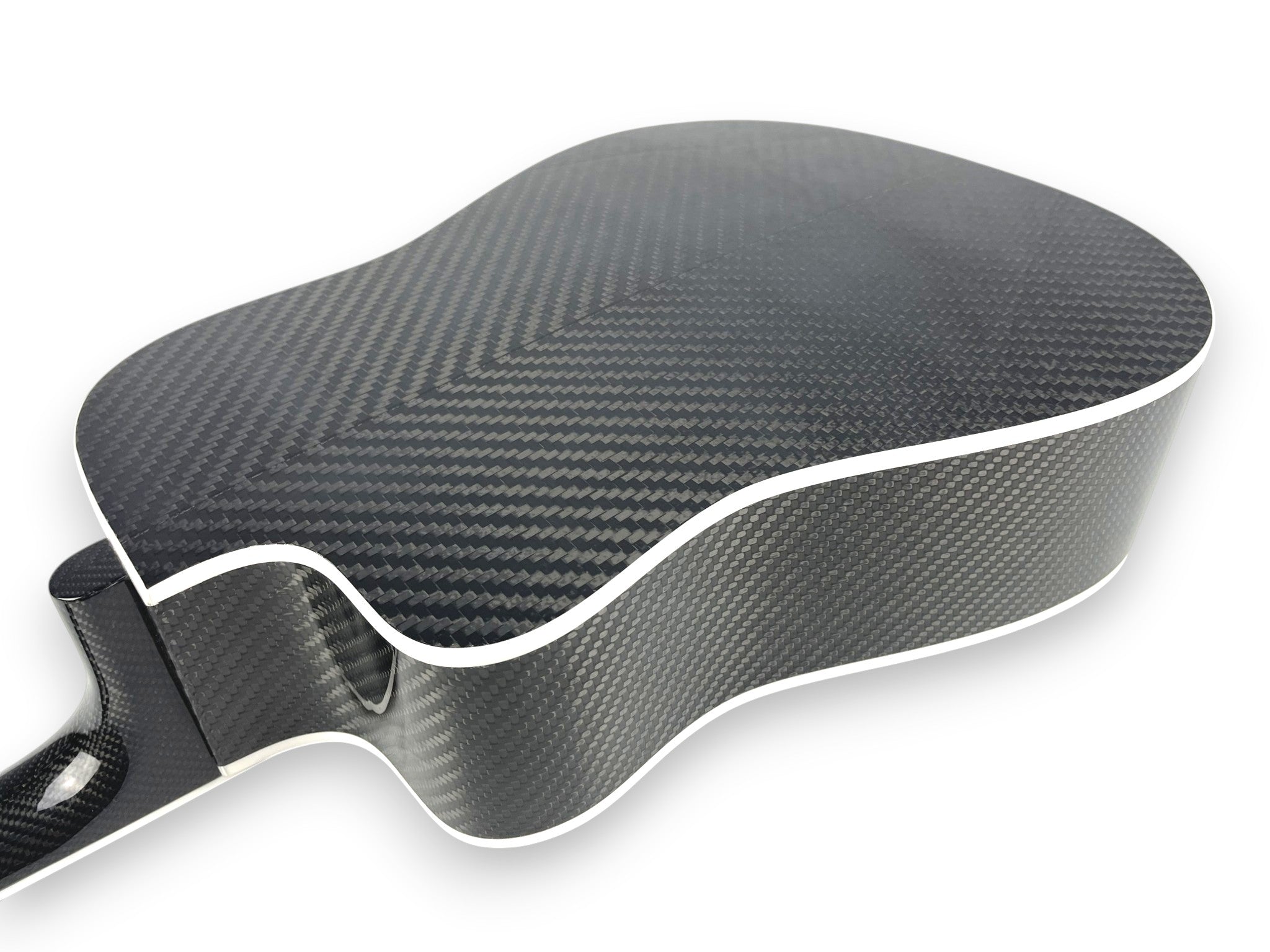 Dreadnought Cutaway Carbon Fiber Acoustic Guitar Back Side Detail Chevron Pattern V pattern Twill Weave  - Heritage Series - Professional Performance