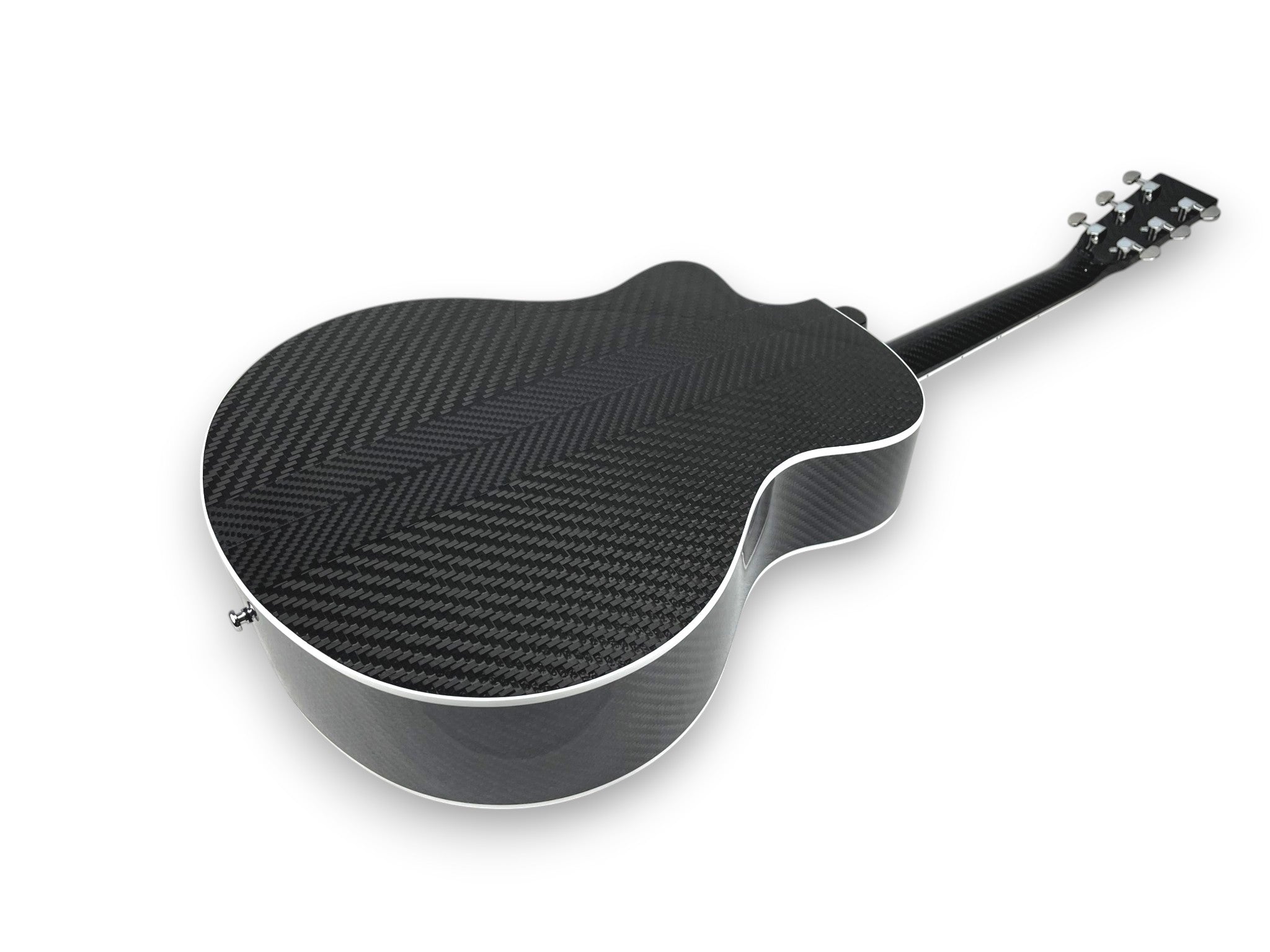 Grand Auditorium Cutaway Carbon Fiber Acoustic Guitar Back Side Detail Bookmatched Chevron Pattern Guitar Twill Weave Twill Pattern   - Heritage Series - Professional Performance