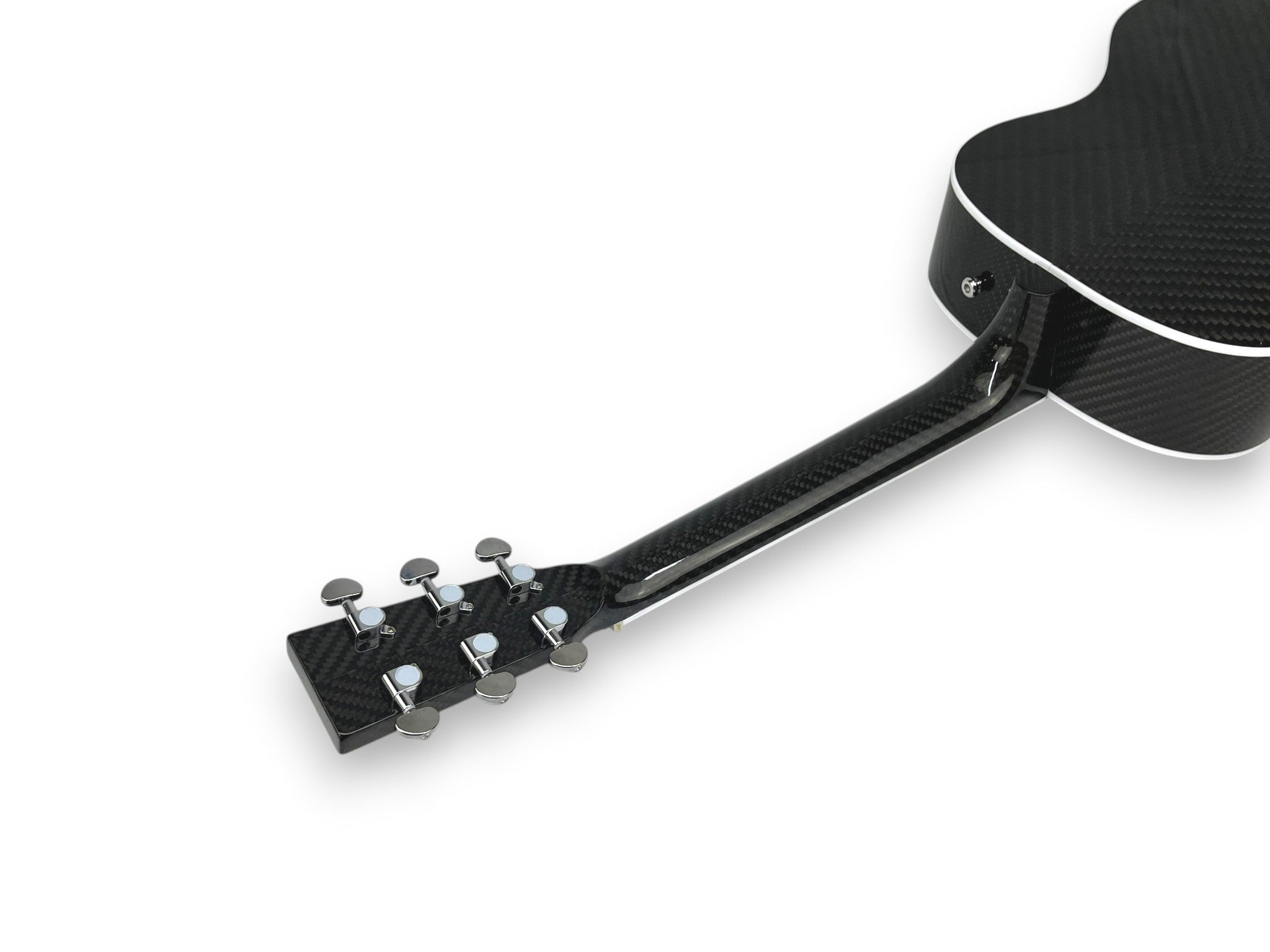 Grand Auditorium  Carbon Fiber Acoustic Guitar Neck Back Side Detail Tuning Pegs Chrome - Heritage Series - Professional Performance