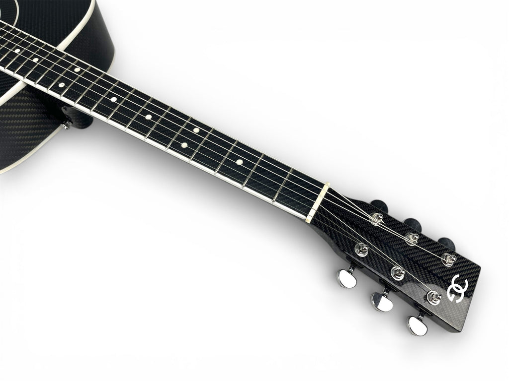 Dreadnought Cutaway Carbon Fiber Acoustic Guitar Neck Front Side Tuning Pegs Chrome - Heritage Series - Professional Performance