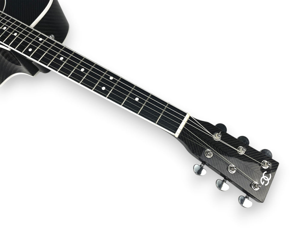 Dreadnought Cutaway Carbon Fiber Acoustic Guitar Detail Neck Front Side  Tuning Pegs Chrome - Heritage Series - Professional Performance